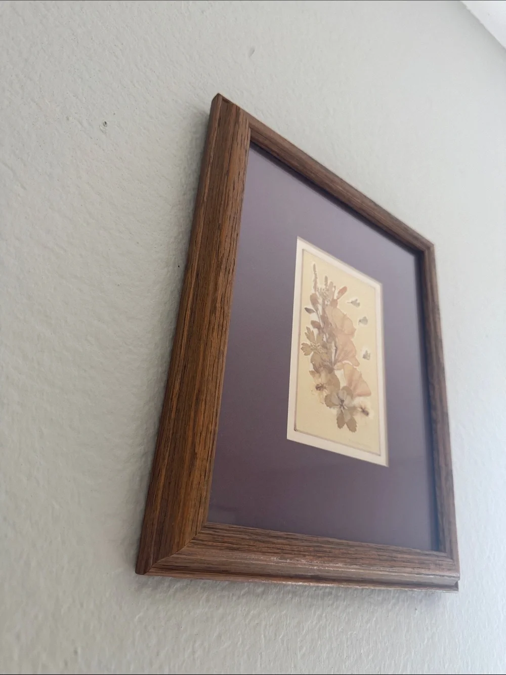 Vintage 8 x 10 Pressed Dried Floral Art Frame